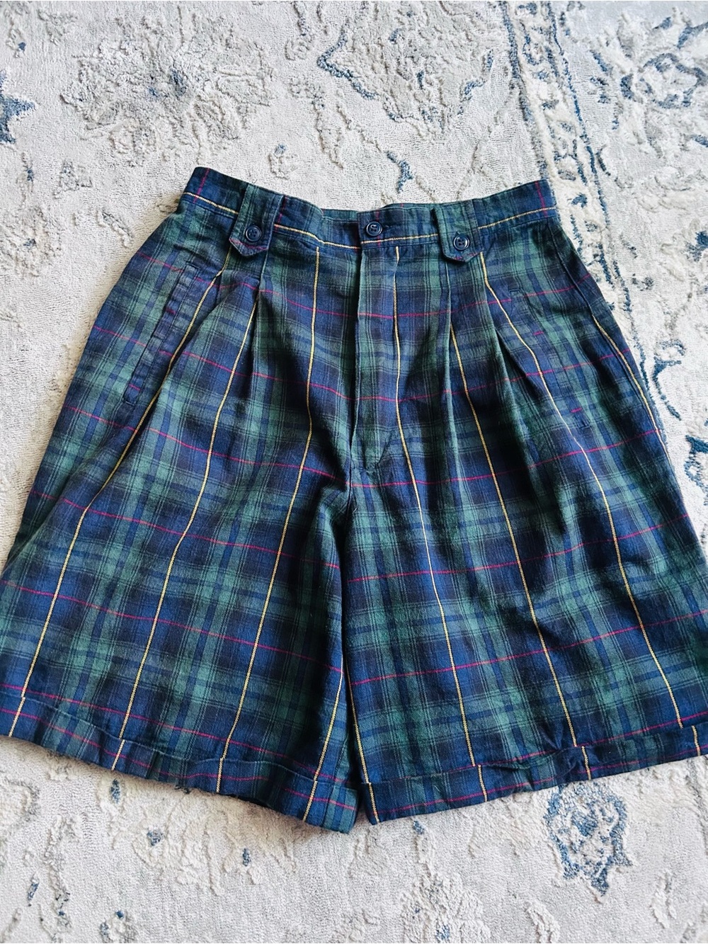 Vintage Bechamel High-Rise Plaid Shorts